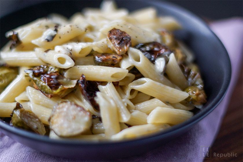 Rezeptbild: Rosenkohl geröstet mit Blue Cheese Penne