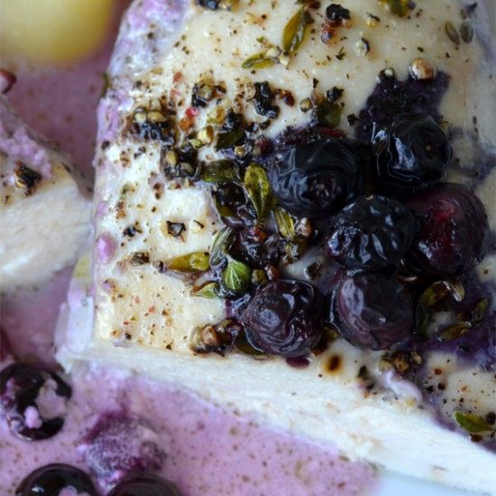 Rezeptbild: Hähnchenbrust mit Heidelbeeren und Crème fraîche