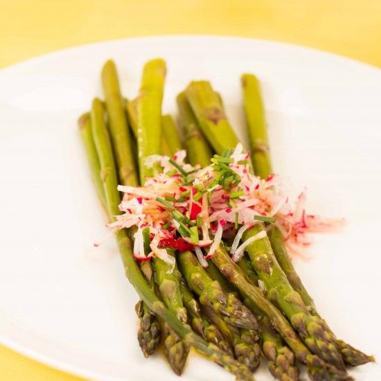 Rezeptbild: Spargel mit Radieschen-Schnittlauch-Vinaigrette