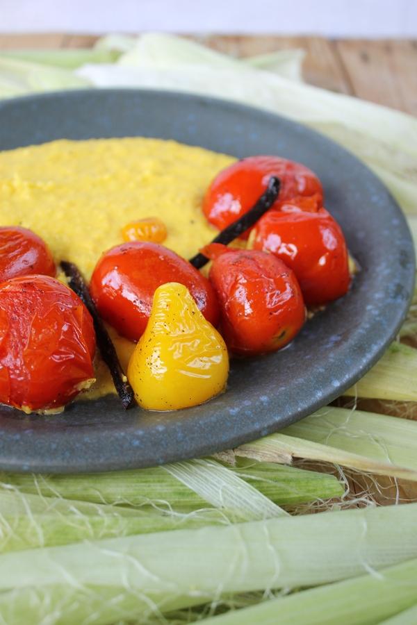 Rezeptbild: Frische Polena mit gebratenen Vanille-Tomaten