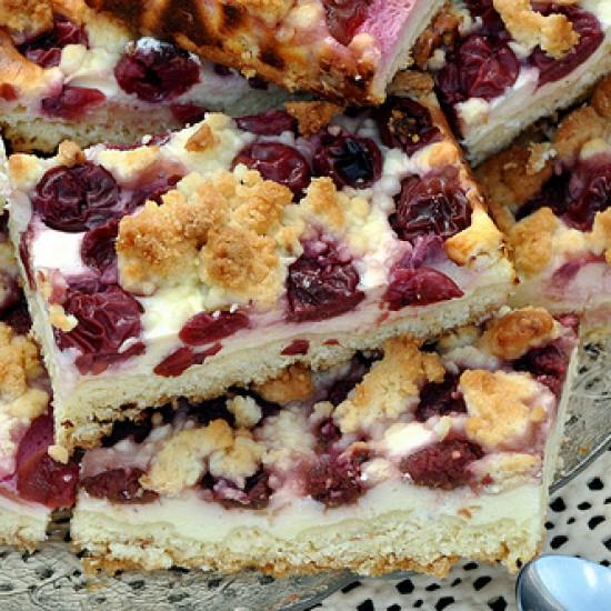 Rezeptbild: Quark Kirschkuchen mit Streuseln