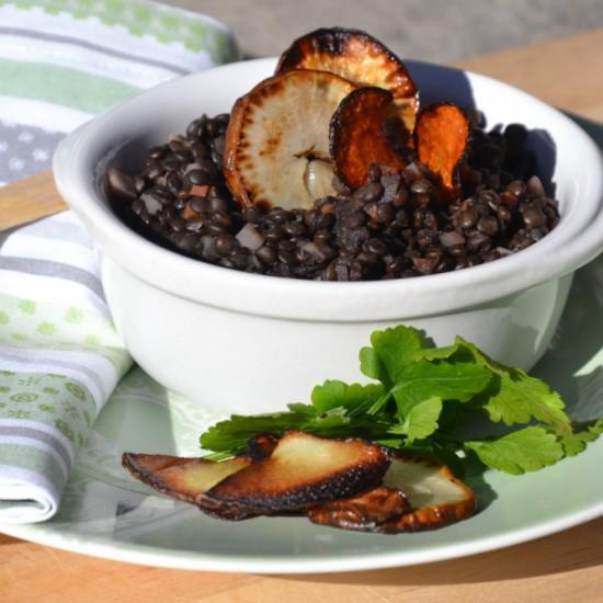 Rezeptbild: Warmer Linsensalat mit Topinambur
