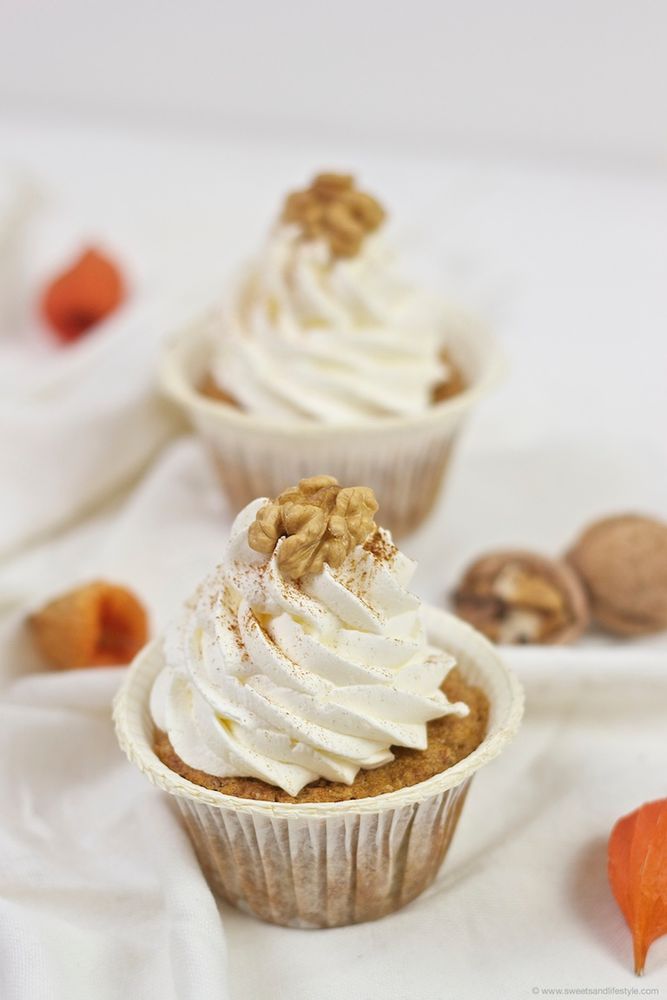 Rezeptbild: Kürbiscupcakes mit Frischkäse-Zimt-Frosting