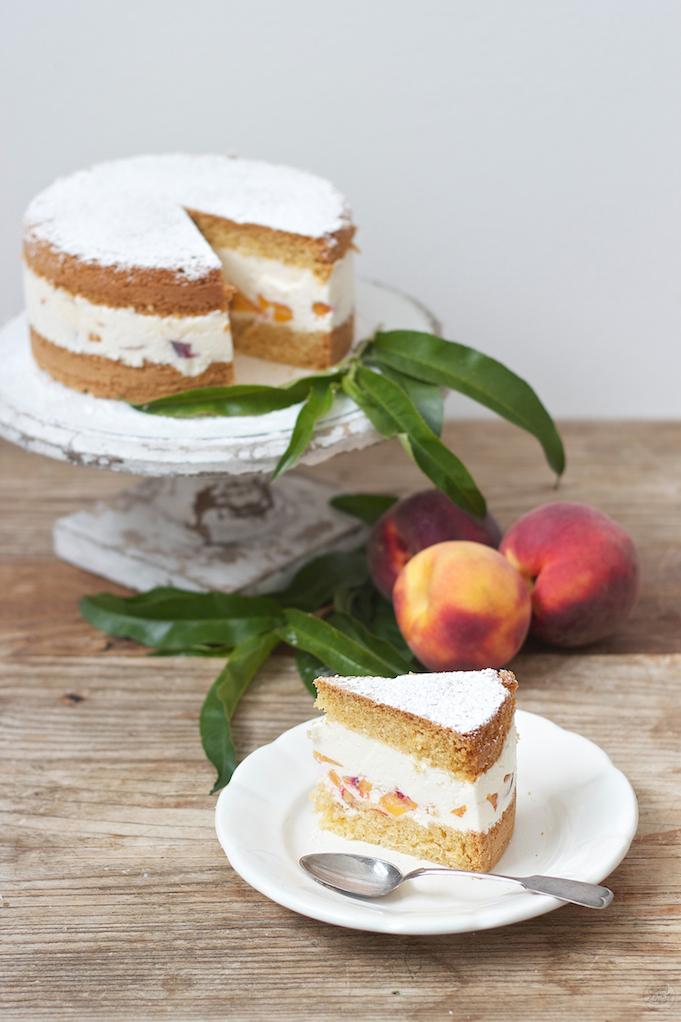 Rezeptbild: Topfen Pfirsich Torte
