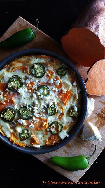 Rezeptbild: Frittata mit Süßkartoffeln, Feta und Poblano Chilies