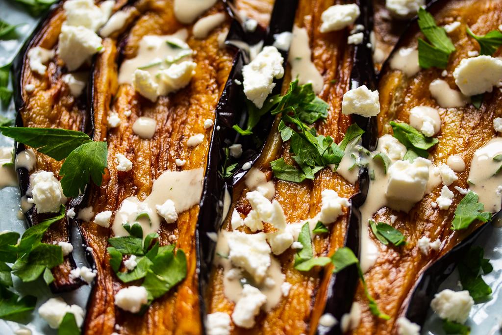 Rezeptbild: Aubergine mit Tahini und Feta