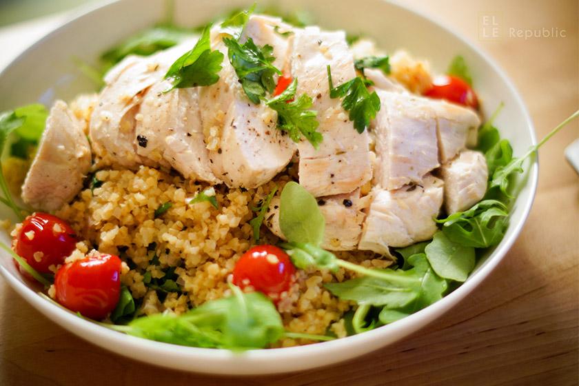 Rezeptbild: Hühnerbrust mit Bulgur und Tomaten