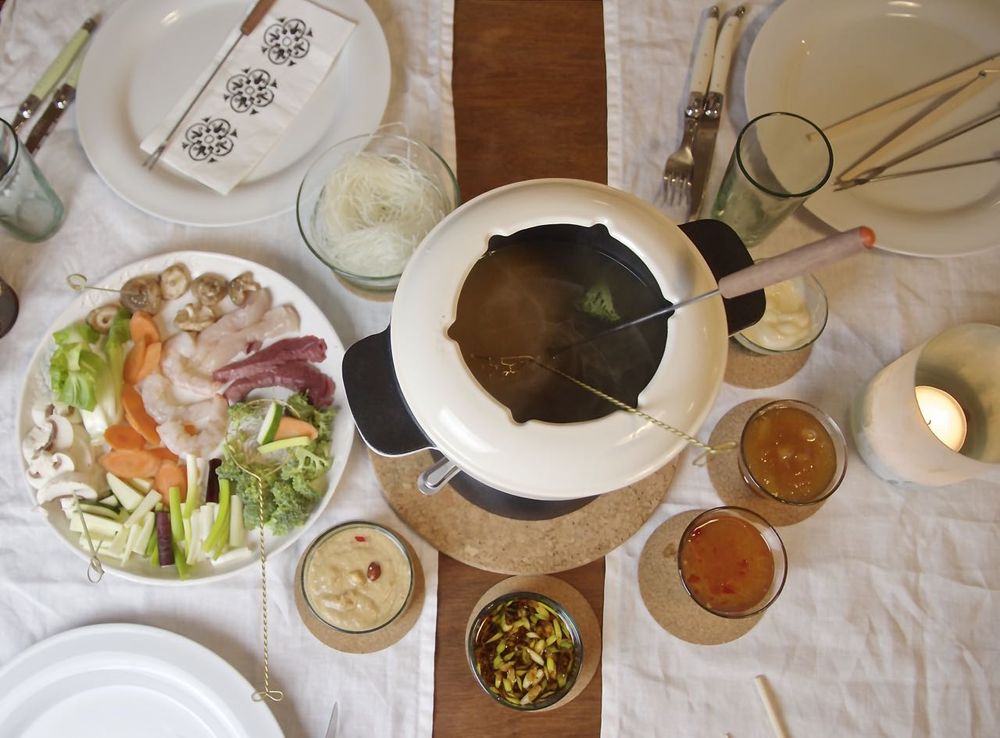 Rezeptbild: HOT POT - Asiatisches Fondue mit Gemüsebrühe