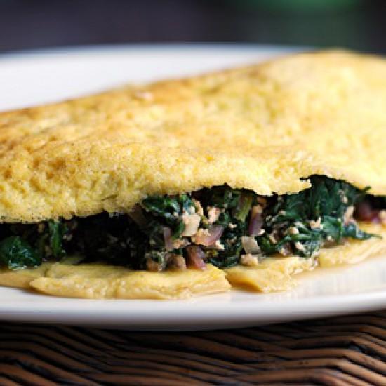 Rezeptbild: Omelette mit Spinatfüllung