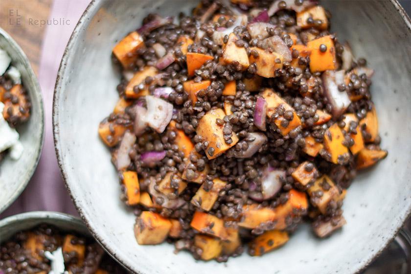 Rezeptbild: Sumach Linsen mit Persimonen