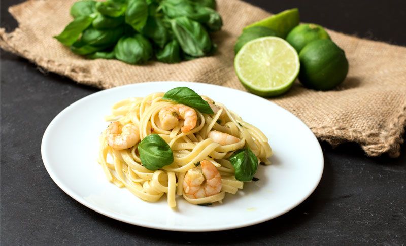 Rezeptbild: Garnelen-Pasta aus dem Wok