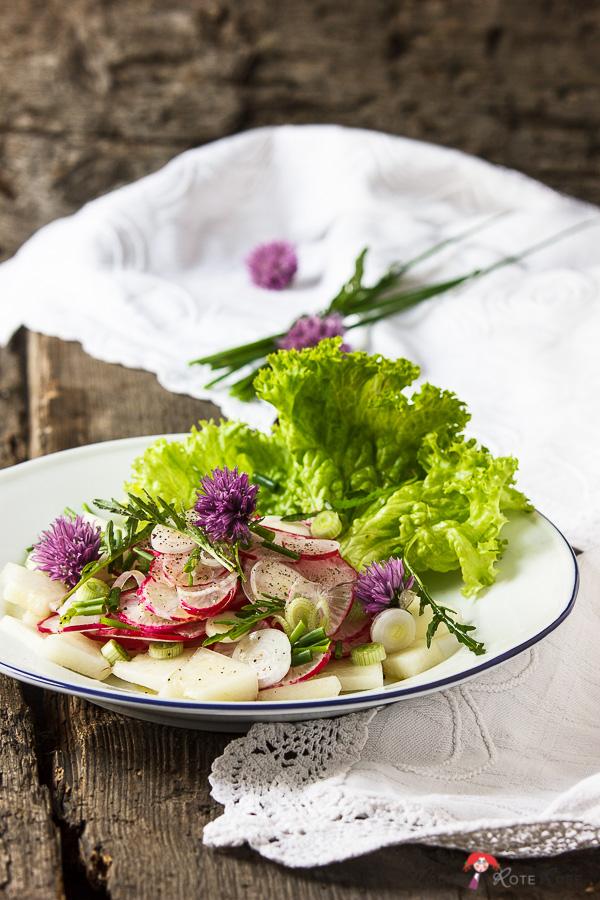 Rezeptbild: Roter Rettichsalat mit Honigmelone und Rucola