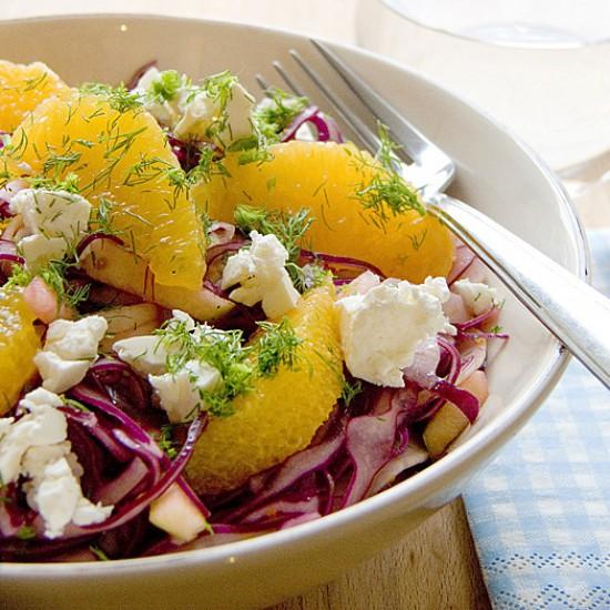 Rezeptbild: Rotkohlsalat mit Feta