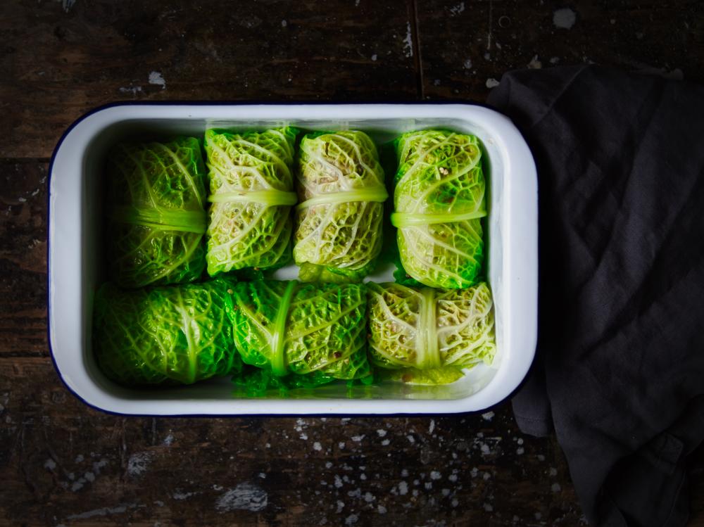 Rezeptbild: Vegetarische Wirsingrouladen