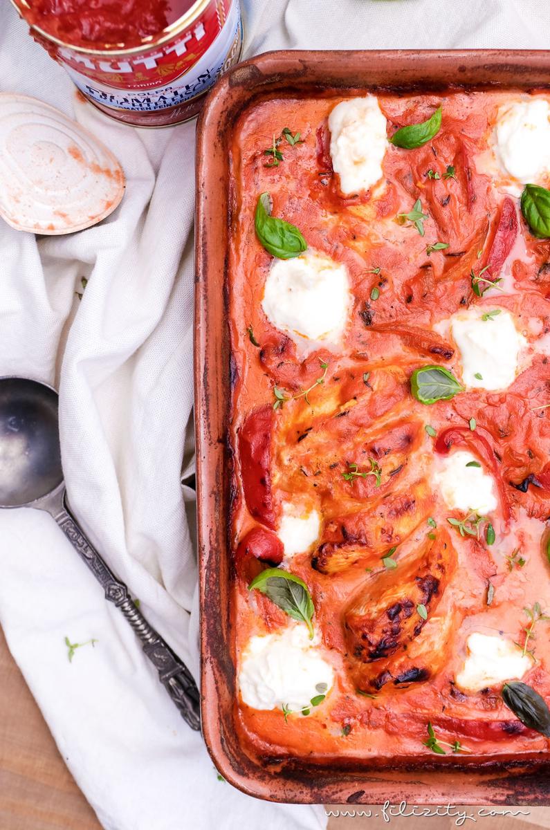 Rezeptbild: Hähnchen Toskana mit frischem Burrata