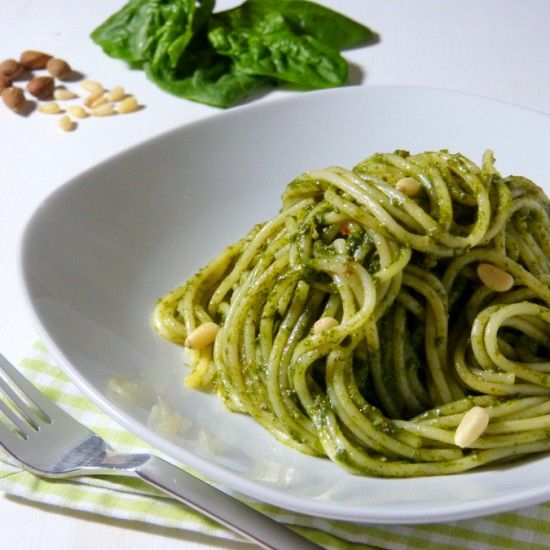 Rezeptbild: Pasta con pesto di spinaci