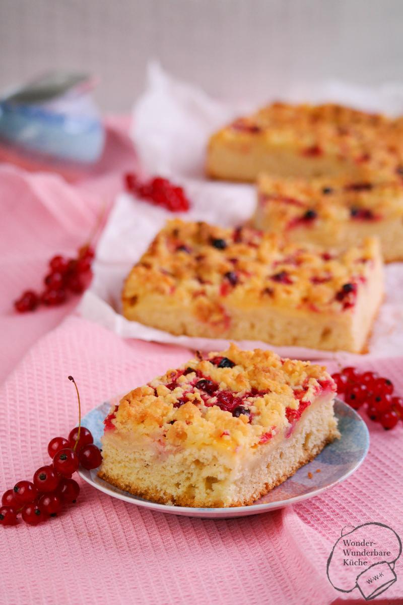 Rezeptbild: Johannisbeer-Vanille-Kuchen vom Blech