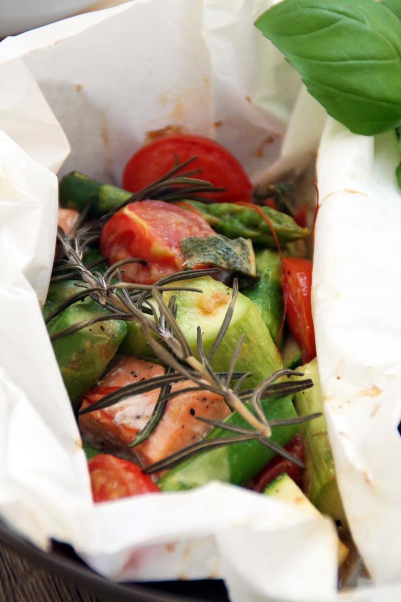 Rezeptbild: Grüner Spargel im Aromapäckchen