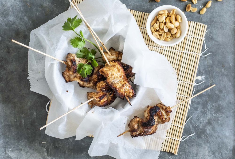 Rezeptbild: Saté-Spieße mit Erdnusssauce