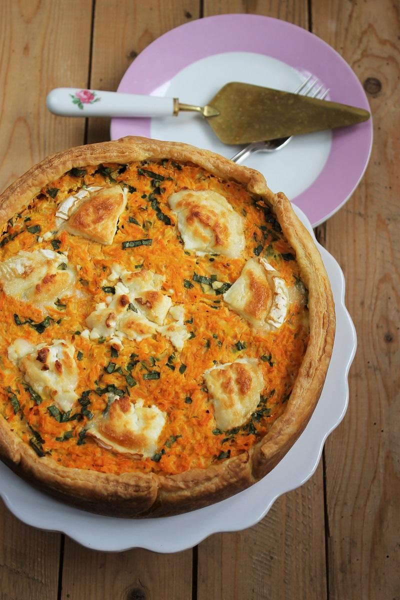 Rezeptbild: Karotten-Bärlauch-Quiche mit Ziegenkäse 