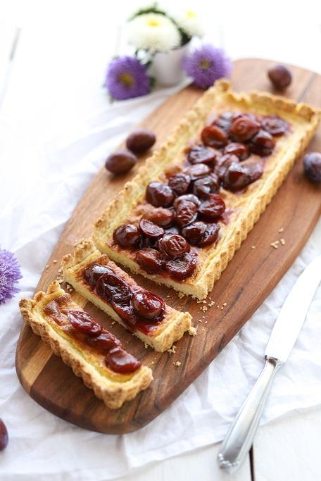 Rezeptbild: Grießtarte mit Zwetschgenröster