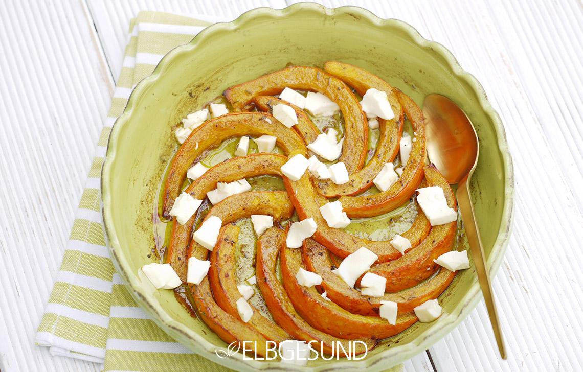 Rezeptbild: Mein Lieblings-Kürbis-Rezept – Sonne mit Fetakrümeln