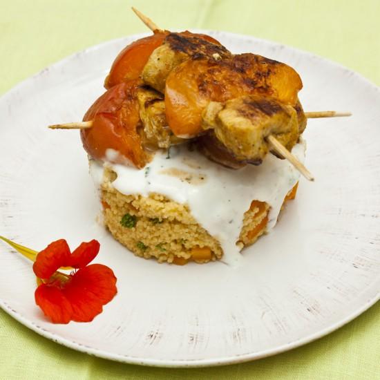 Rezeptbild: Aprikosen-Hähnchen-Spieße