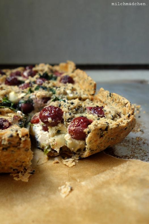 Rezeptbild: Quiche mit Sellerie, Spinat und Kirschen