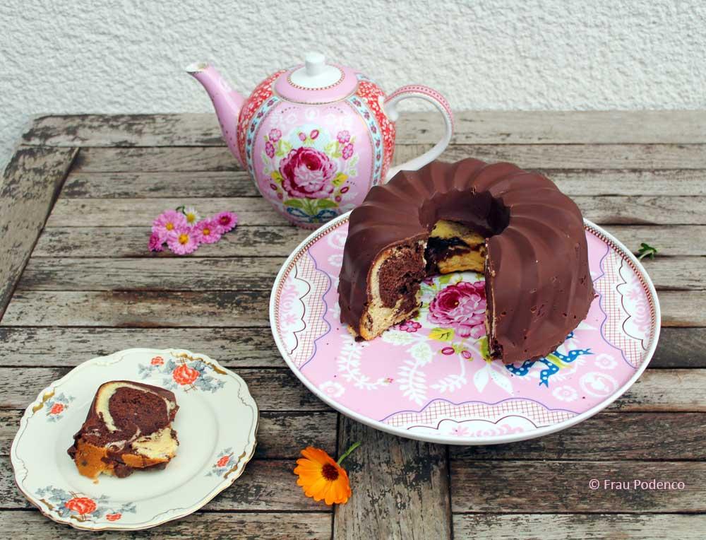 Rezeptbild: Marmorkuchen mit Schokoladenglasur