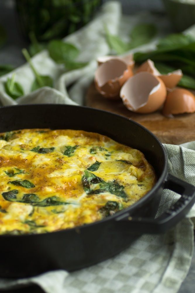 Rezeptbild: Bärlauch-Spinat-Frittata mit Feta