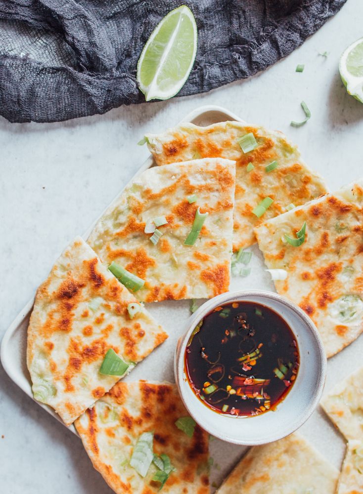Rezeptbild: Knusprige Frühlingszwiebel Pancakes