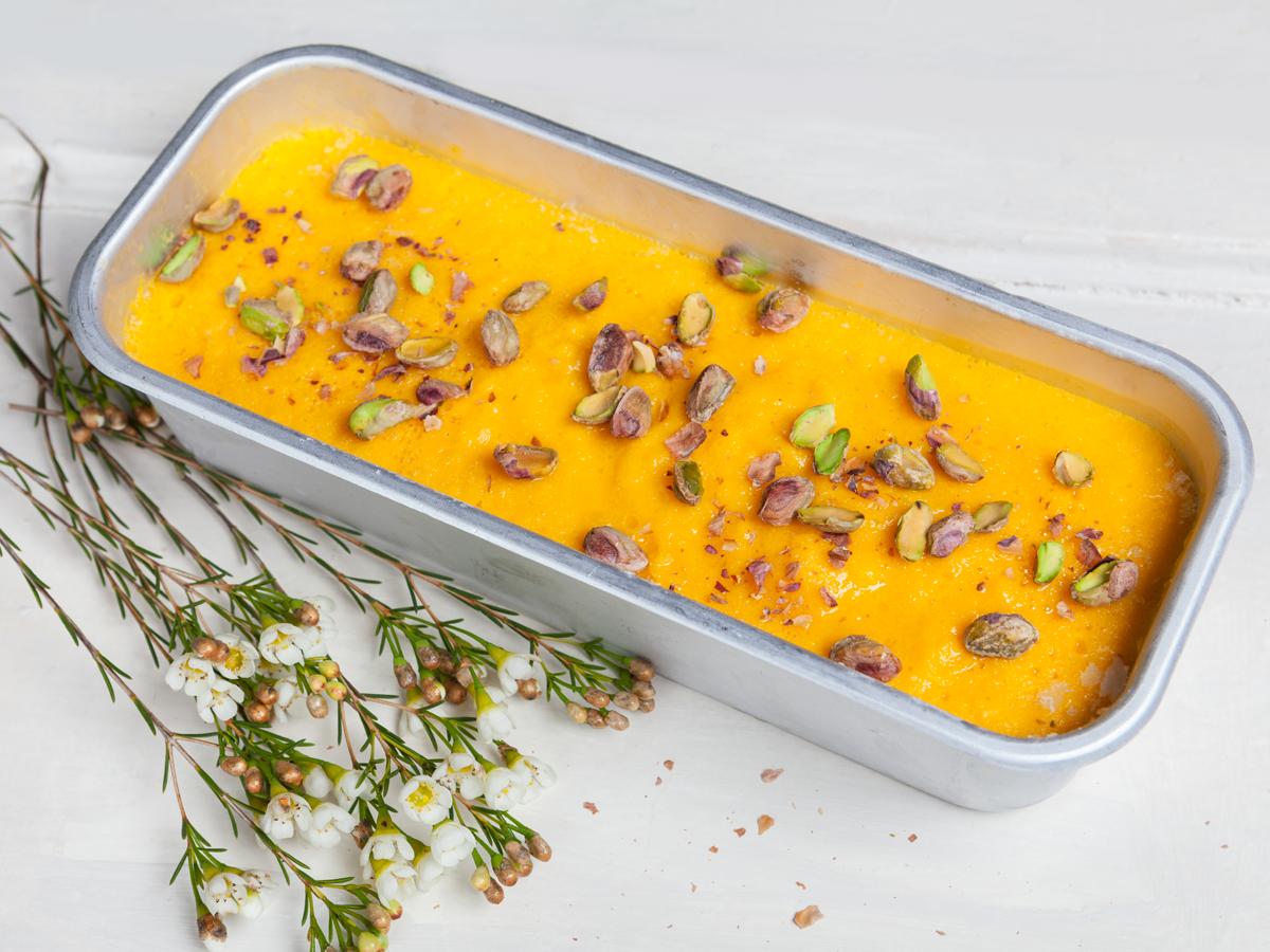 Rezeptbild: Mango-Maracuja-Eis mit Pistazien