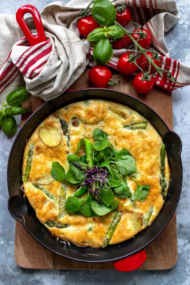 Rezeptbild: Kartoffel-Frittata mit grünem Spargel