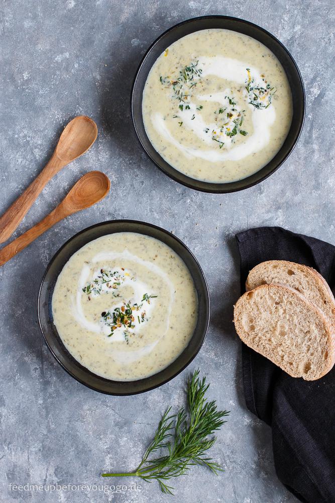 Rezeptbild: Bärlauch-Weißwein-Suppe mit Dill und Zitrone