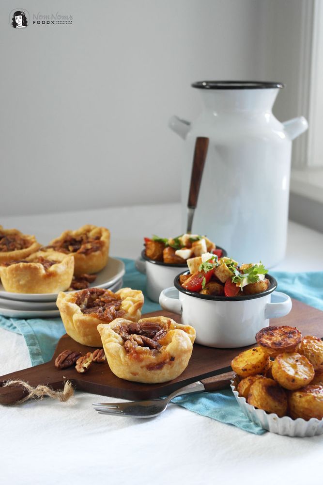 Rezeptbild: Poutine-Kartoffel-Salat und Pekannuss Butter Tarts