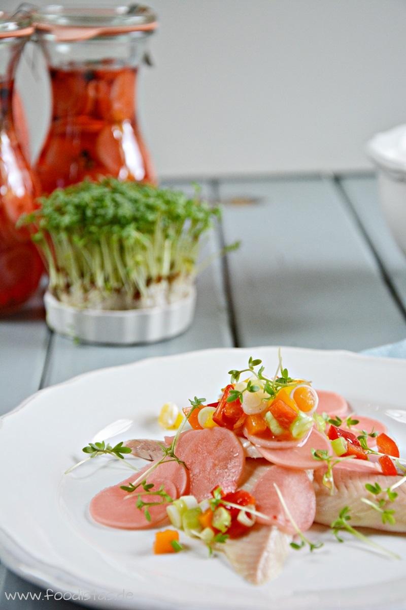 Rezeptbild: Gepfefferte Radieschen mit Forelle