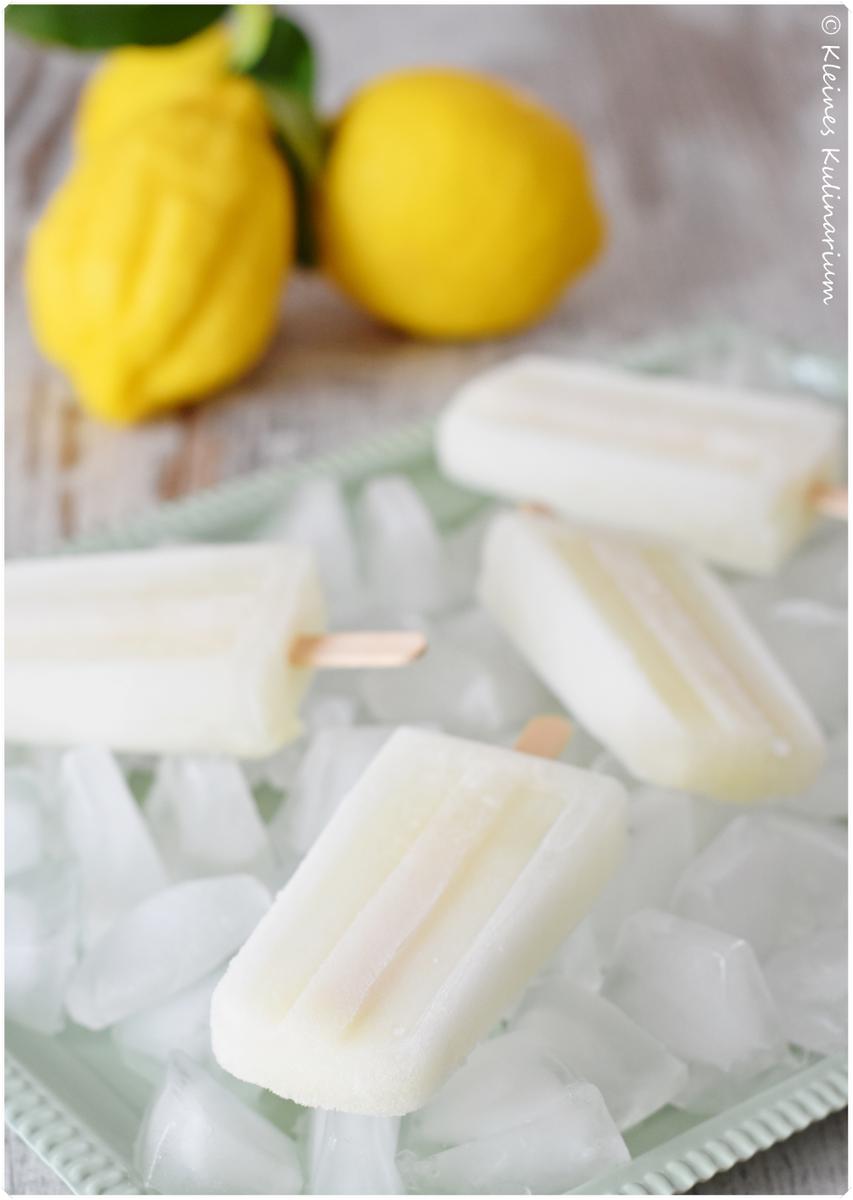 Rezeptbild: Zitronensorbet am Stiel