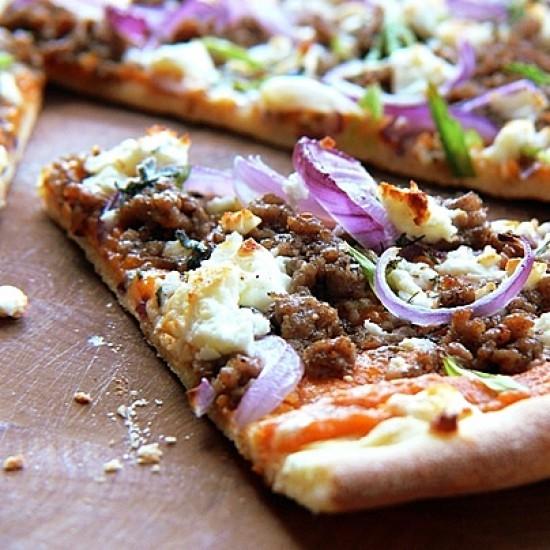 Rezeptbild: Kürbis-Pizza mit Hackfleisch