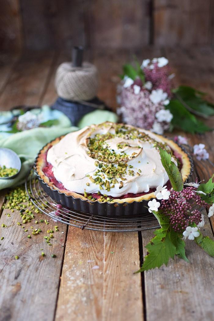 Rezeptbild: Erdbeer Rhabarber Meringue Pie