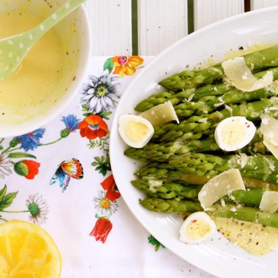 Rezeptbild: grüner Spargel mit Zitronen-Rouille