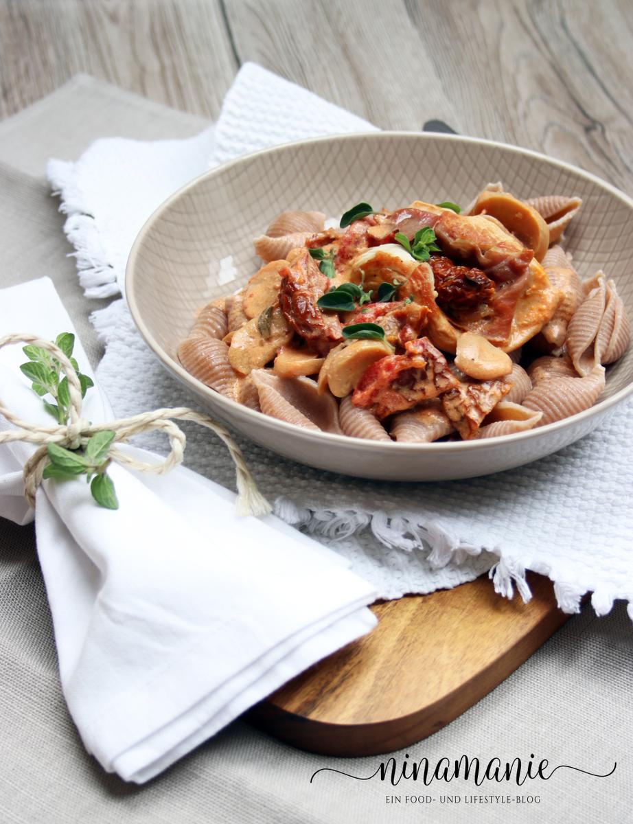 Rezeptbild: Puten-Involtini auf Pasta