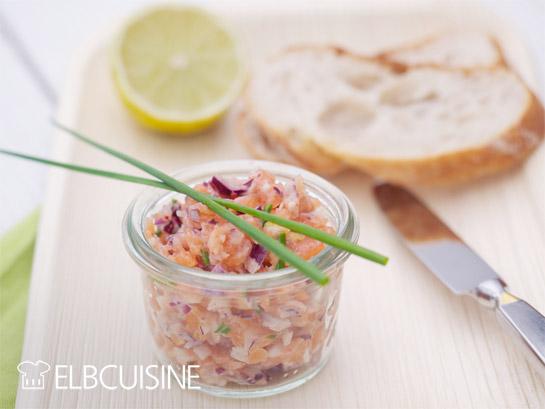 Rezeptbild: Schnelle Küche – Lachs-Tartar zur Kochnight mit der Prep&Cook; 