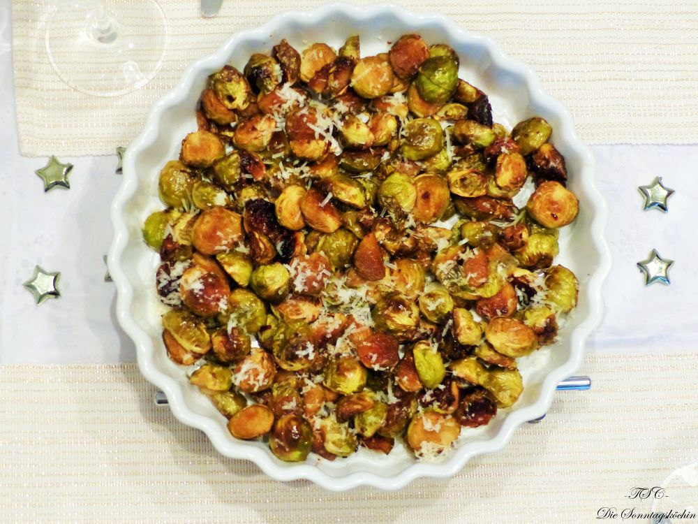 Rezeptbild: Rosenkohl in Balsamico-Parmesan Marinade geröstet