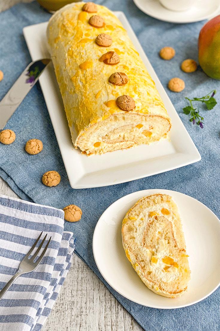 Rezeptbild: Mango-Biskuitrolle