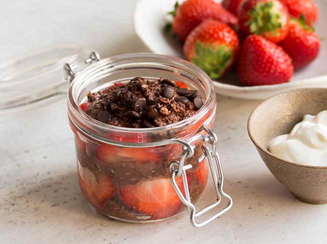 Rezeptbild: Erdbeer-Schoko Overnight Oats