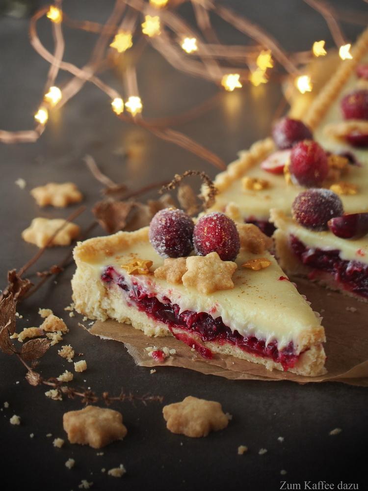 Rezeptbild: Champagner-Trüffel-Tarte mit Cranberries
