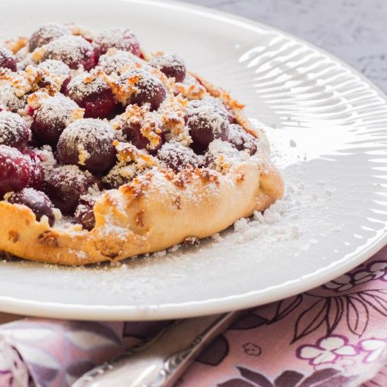 Rezeptbild: Tarte: Kirschen mit Marzipan