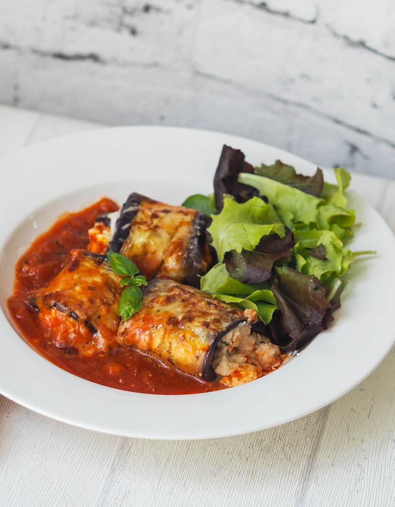 Rezeptbild: Gefüllte Melanzaniröllchen