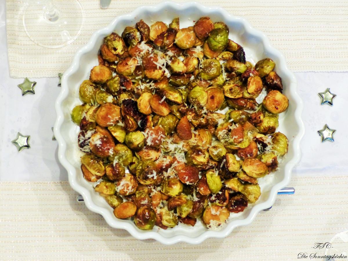Rezeptbild: Rosenkohl in Balsamico-Parmesan Marinade geröstet