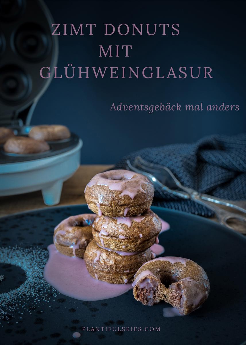Rezeptbild: Weihnachtliche Dinkel Donuts mit Zimt und Glühwein Glasur